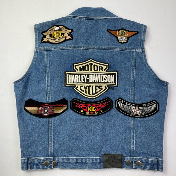 Harley-Davidson Other - 🎉HP🎉 Women’s Harley-Davidson Motorcycles Denim Vest Ladies of Harley Size L